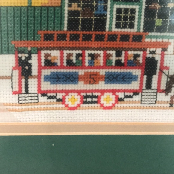 Americana Vintage Framed Folk Art Sampler Crewel  Needlepoint 17”x13 1/4” - Picture 3 of 9